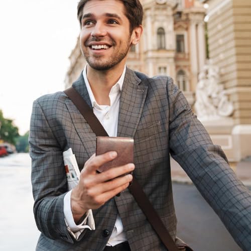 Bifold Wallet - PU Leather Wallet for Men | Handmade Slim Minimalist Wallet with Built-In Pen Slot | Compact Bifold Card Holder Wallet | Portable Cash Carrier Thin Badge Holder Wallet for Travel2