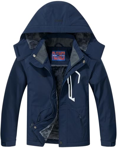 Catálogo de Abrigos para Niño al mejor precio. 41 Filchner - chamarra de esquí para niño, impermeable, chamarra de invierno para niños, chamarra de snowboard con capucha desmontable y tiras reflectantes, Azul marino, 14-16...