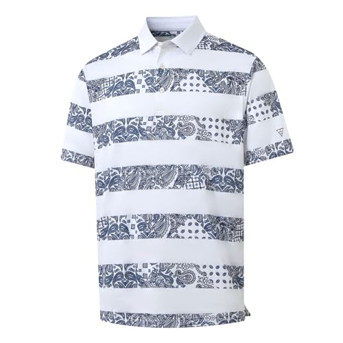 Image of Golf Shirts for Men Dry Fit Short Sleeve Print Performance Moisture Wicking Polo Shirt