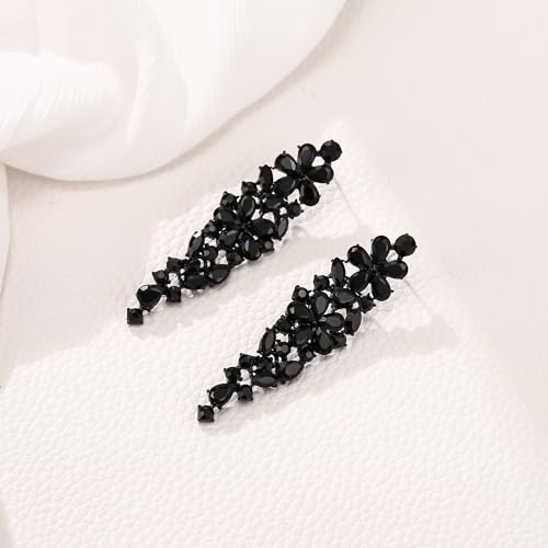 EleQueen Sparkle Marquise Rhinestone Crystal Statement Dangle Earrings for Women, Art Deco Prom Chandelier Jewelry for Wedding Bridal4