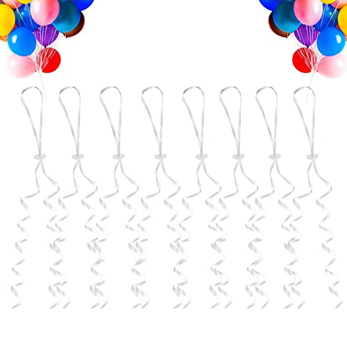Tapones para globos de helio con cuerda, 100 unidades de cierres de globos con cinta de polietileno, cintas para globos de aire, para bodas, fiestas de cumpleaños Cover