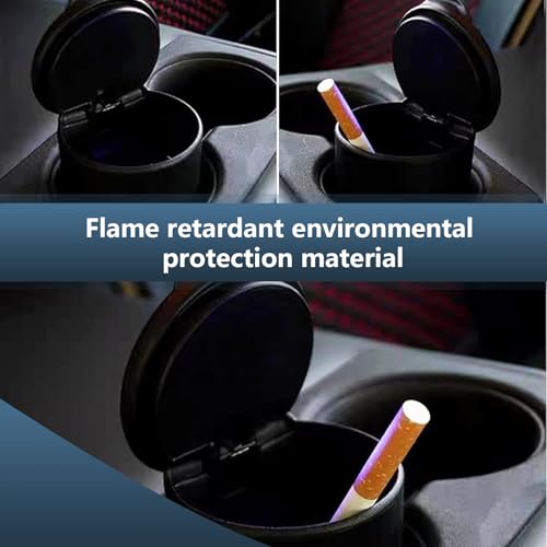 Image of Pack-1 Car Ashtray, Odor-isolating and Keep Air Fresh One-handed Opening and Closing Trash Can with Lid, Portable Mini Flame-retardant ABS Trash Storage Box, Universal for Cars Home (Black)