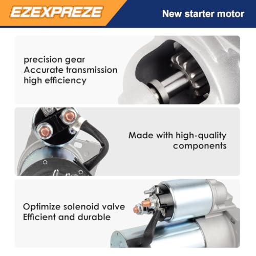 Image of Ezexpreze 6492 New Starter Compatible with 1999-2005 Chevy Silverado 1500 HD 2500 3500 6.0 L V8, 03-05 Express 2500 3500, 02-05 Cadillac Escalade, 00-05 GMC Sierra 1500 HD 2500 3500 Yukon Savana