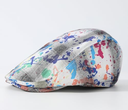 Image of Cotton Newsboy Cap,Breathable Ivy Gatsby Cabbie Beret Hat for Men's Women Driving Hunting Golf
