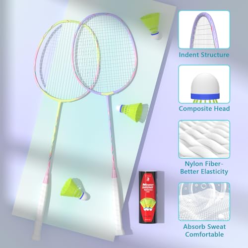 Image of Professional Carbon Fiber Badminton Rackets Badminton Racquet for Backyards Gym