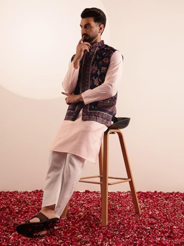 Image of SOJANYA (Since 1958 Men's Velvet Nehru Jacket With Paisley Print
