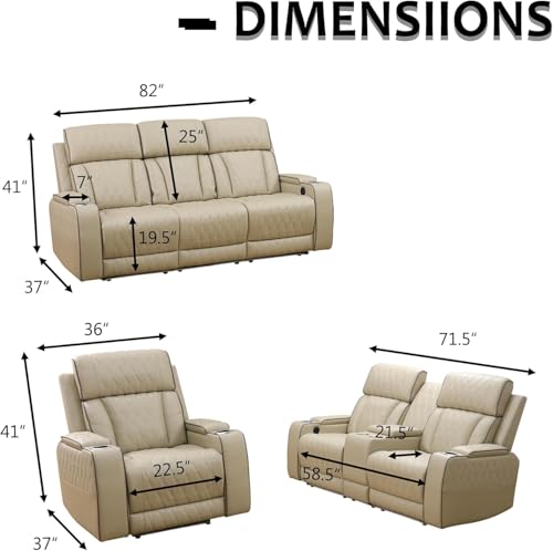 Electric recliner sofa set