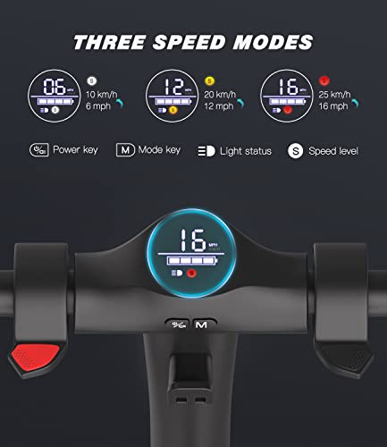 MEGAWHEELS Electric Scooter, 3 Gears, Max Speed 15.5MPH, 12-17 Miles Rang 7.5Ah/5.0 Ah Powerful Battery with 8'' Tires Foldable Electric Scooter for Adults, Teens, Kids, Load 220-265 lbs - Image 3