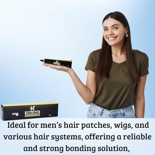 Image of Ultra Hold Adhesive Glue Tube for Hair Patch & Wig Pack of 2 (60 gm) | Strong Waterproof Hair Patch Glue for Men & Women | Long Lasting Hold 3-5 Weeks | Skin Friendly Hair Extension Glue