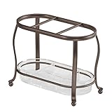 InterDesign York Lyra Vanity Make Up Brush and Comb Organizer, Bronze/Clear