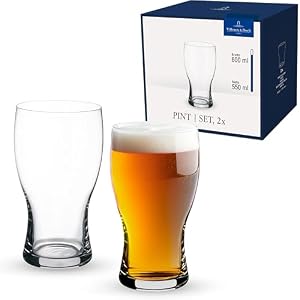 Villeroy & Boch 11-3785-8165 Bar Purismo Beer Pint, Set of 2, 650 ml, Crystal Glass, Clear