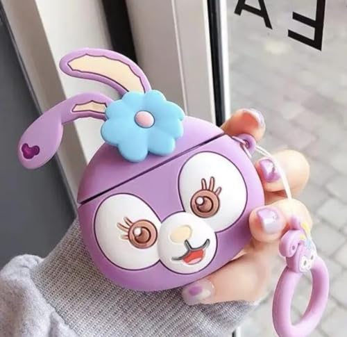 Image of LATALI Silicone Case Compatible for Apple Airpods 4 (2024) Cute Design for AirPods 4 with Active Noise Cancellation (ANC) with Keychain Hook Shockproof Protective Case (Rabite)