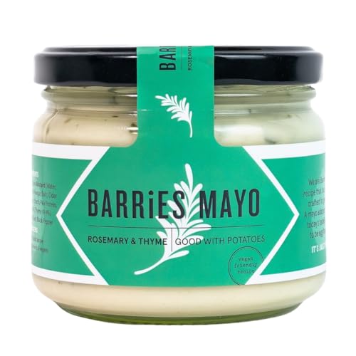 Barries Mayo Rosemary and Thyme Vegan Mayonnaise Rich & Creamy Traditional-Style Mayo Without Eggs Family Recipe Crafted With NO Preservatives Pure Plant-Based Spread 300ml