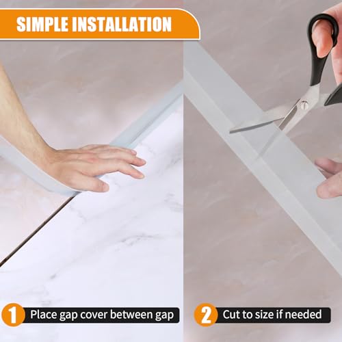 Ofen Spaltabdeckung 2 Stück, Spaltfüller, langer Spaltfüller, Dichtet verschüttete Flüssigkeiten zwischen Theke, Herd, Backofen, Waschmaschine und Küchengeräten (Transparente, 25 Inch/63.5 cm)