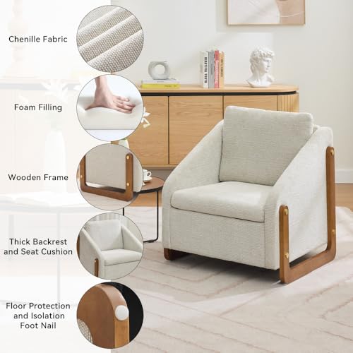 Sillón Plegable Tela Beige miniatura 3