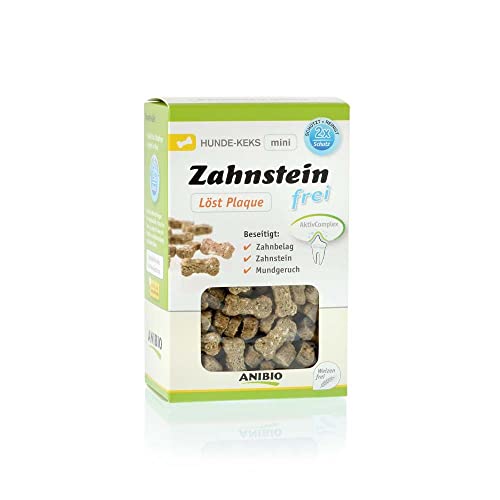 Anibio Zahnstein - frei mini Hundekekse 190 g – Knuppies - Natürliche Zahnpflege für Hunde – reduziert Zahnstein & Plaque, bekämpft Mundgeruch ohne Zucker & Zusatzstoffe - Hunde Keks - Leckerlie