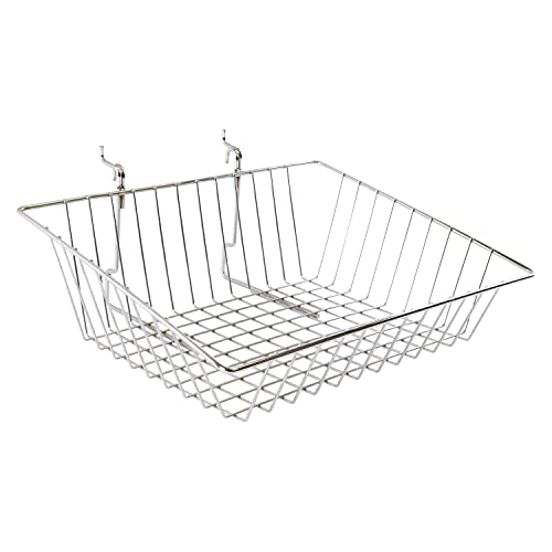 Multi-Purpose Sloping Basket - 12? from wall, 15? wide, 5? high in back, 3? high in front (Quantity 3)(3, Chrome)