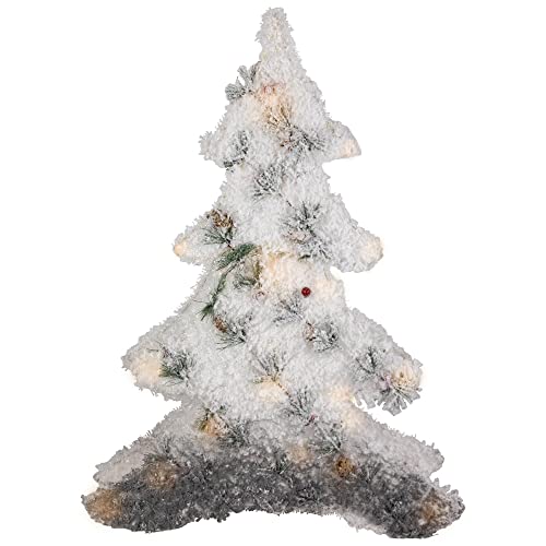 Northlight LED Lighted 2D Tinsel and Pine Christmas Tree Decoration - 27.5