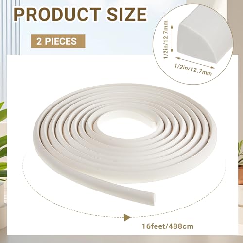 Moulure flexible quart de rond autocollante blanche pour angle de mur et comptoir de cuisine - 3