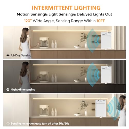 Tira LED con sensor de movimiento 6.56 ft 2 unidades blanco neutro miniatura 2