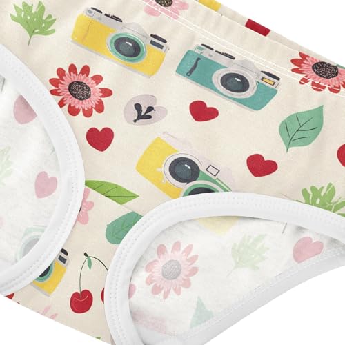 Girls' Underwear Summer Cmera Plant Flowers Floral Girls' Panties Size 8 23022164