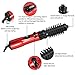 3-in-1 Auto-Rotating Hair Styler with 2 Interchangeable Brushes for Dry and Wet Hair, Curling Hot Air Dryer (Red)