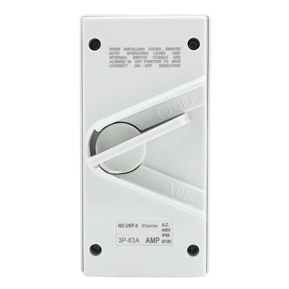 Aundhegrtt As Shown Isolating Switch Ukf Weather- Disconnect Isolating Switch Ukf3-3P (Ac440v 63A) For High Power Switch
