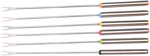 Mimo Style Conjunto de 06 Garfos Para Fondue 24cm, Produzido Inteiramente em Aço Inoxidável. Possuem Pontas Coloridas Para Identificação de Cada Garfo. Resistente e Durável