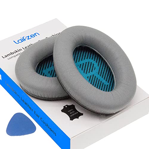Image of Lambskin QC45 SE QC35ii QC35 QC25 QC15 Earpads Cushions Replacement Ear Pads for Bose QC 45 35 II QC2 AE2 AE2i AE2w SoundLink SoundTrue 35ii 25 15 2 AE QuietComfort Sheepskin Leather Gray (Silver)