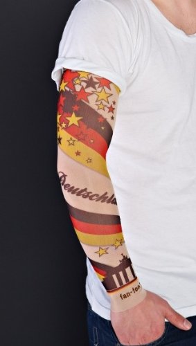 Preisvergleich Produktbild fan-too Überziehstrumpf Tattoo Deutschland-Skyline Hautfarben