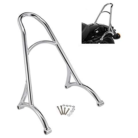 AQIMY Chrome Short Sissy Bar Rear Passenger Backrest for Harley Sportster Iron XL 883 1200 48 2004-2017 Cover