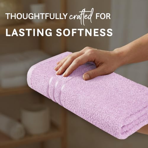 Image of MYTRIDENT Bath Towel for Men /Women | Comfort Living | Quick Drying | Travel Friendly | 1 Piece Large Size | 100% Cotton 400 GSM | 70 x 140 cms - Violet Sky