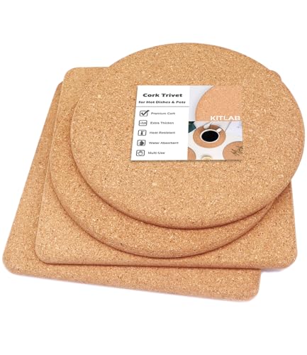 Cork Trivet Set for Hot Dishes (4 Pcs)