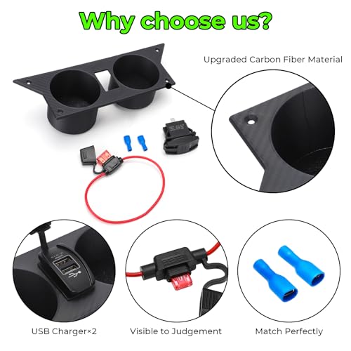 Portavasos para Chevrolet Camaro 1982-1992 con cargador USB miniatura 2