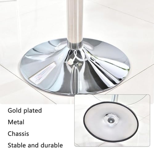 Image of 23.4 inch Round Glass Dining Table, Modern Circular, Sturdy Base and Perfect for 2-4 Seat, Bistro Style for Dining Room, Living Room, Balcony, Cafe