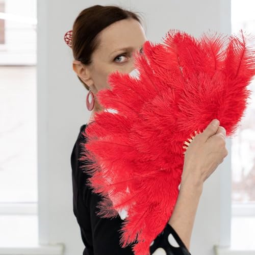 Éventail à plumes pour danse burlesque aux finitions rétro soignées - 6