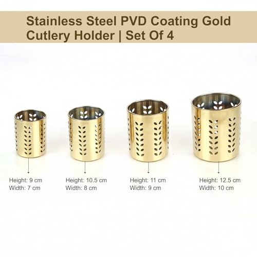 Image of FINALITY cutlery holder for kitchen accessories, Best use for spatula holder (Gold)