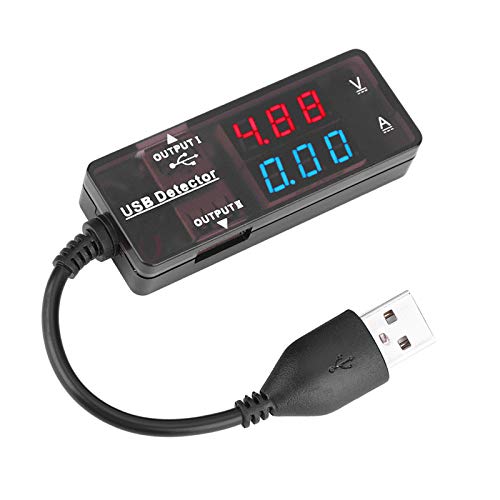 USB Meter, Display Digital Multimeter Voltmeter Ammeter, Multifunctional Electrical Tester Voltage Current Power Battery Capacity Tester, 0.28in LED Display (Yellow and