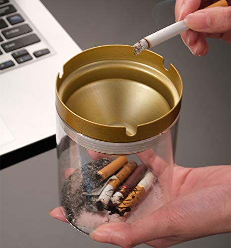 2022NEW Aschenbecher aus Glas für Draußen mit Winddichte Funktion Windaschenbecher Design Home Bar Office Geschenk für Familie, Elchmuster Transparente Cover