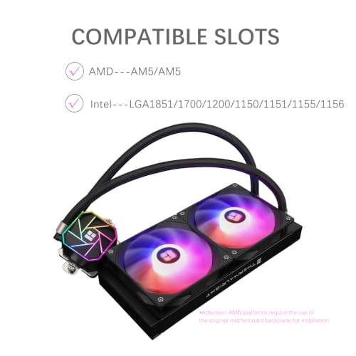 Image of TR-Thermalright Aqua Elite 240 V3 Aio CPU Cooler-240mm Liquid Cooler,2x120mm ARGB Cooling Fan,Easy Installation,Compatible with AM5 /AM4, LGA1851 /1700 /115X /1200 /2011, Black