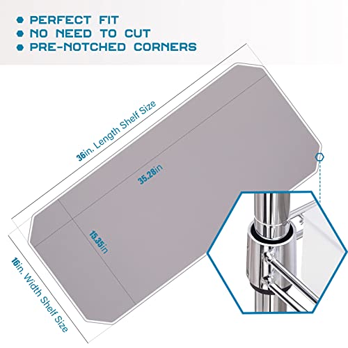 Image of BRIAN & DANY Wire Shelf Liner 16 inch X 36 inch, Heavy Duty Shelf Liners for Wire Shelving, Waterproof Protector Mats, Set of 5, Charcoal