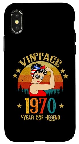55歳の誕生日プレゼント 55歳 女性用 レトロ ヴィンテージ 1970 スマホケース iPhone X/XS 用