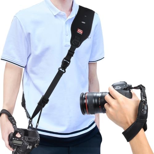 QMLING Kameragurt Set Mit Schnellverschluss - Schultergurt & Handschlaufe Für DSLR Kameras