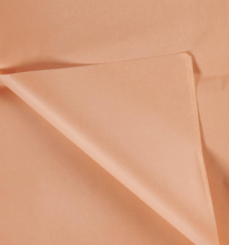 Feuilles de papier de soie coloré vintage 76,2 x 50,8 cm – Couleur au choix – Emballage cadeau (pêche)