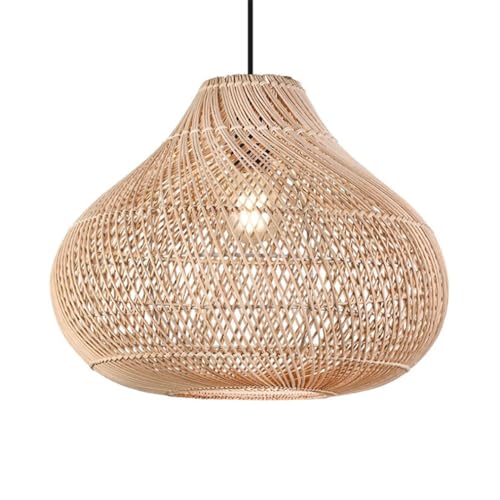 Lámpara de techo rústica de mimbre para decorar cocinas camperas y salones de estilo retro