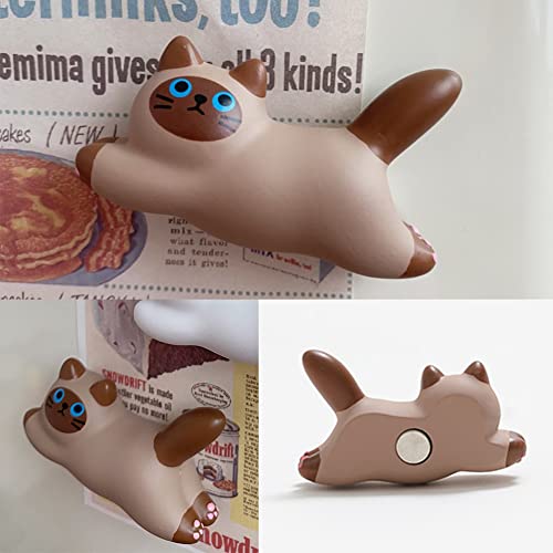 Imán decorativo de refrigerador forma gato siamés miniatura 5