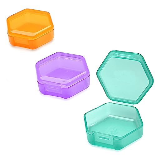 3 stuks kleine pillendoos, reispillendoos kleine pil organisator mini pillendoosje draagbare pil container pil houder pillendoosjes voor zak vitamine medicatie (oranje & cyaan & paars)