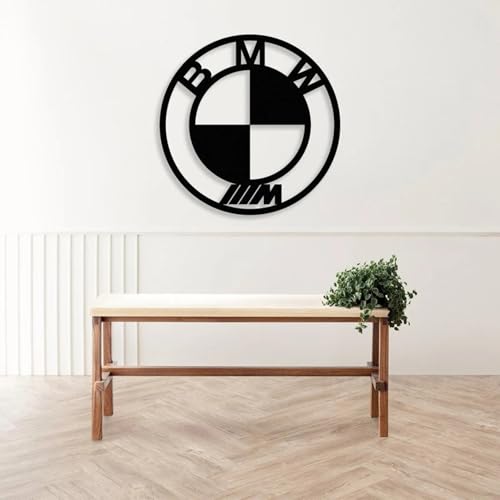 Wita Home Car Logo Metal Wall Art, Decorative Automotive Decor for Garage, Office, or Living Room, Multiple Brands and Custom Choice Available (BMW)