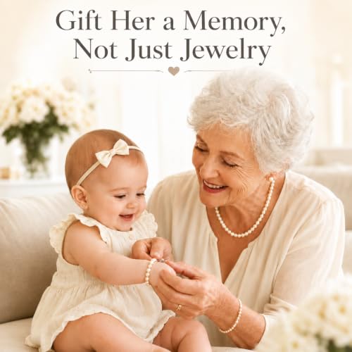 Image of Personalized White Pearl Girls Bracelets Keepsake Jewelry Gift Baby Adults