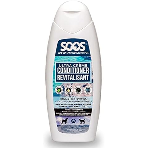 Soos Pet Dog Conditioner for Cats and Pets Ultra Crème Natural Dead Sea Minerals Smoothness Polish Deeply Absorbing with Vitamins Essential Oils Natural Ingredients - 1x Pet Conditioner (500ml) Cover